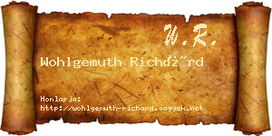Wohlgemuth Richárd névjegykártya