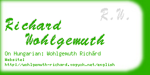 richard wohlgemuth business card