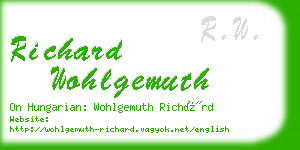richard wohlgemuth business card